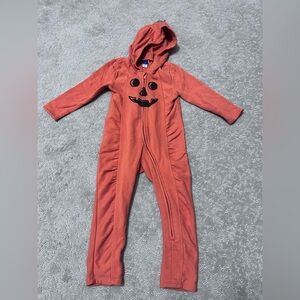 Old Navy Orange Pumpkin Face Hooded Footie